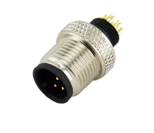 DIP solder circular waterproof 8 PIN M12 Panel mount straight PCB automative connector
