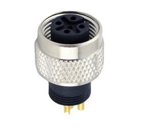 DIP solder circular waterproof 8 PIN M12 Panel mount straight PCB automative connector