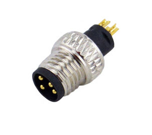 M12 Circular Male To Female Connector RJ45 4 / 8Pin A D X Code Right Angle