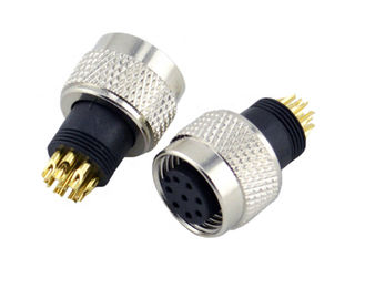 Male to Female straight ip67circular M12 8 pin plug electrical panel mount socket M12 cable connector