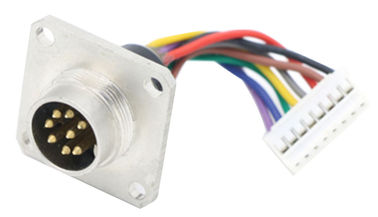 Flange DIN 8Pin AISG cable panel mount connector M16 cable assembly with JST connector