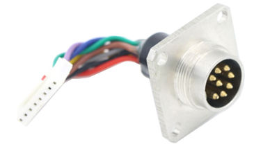 Flange DIN 8Pin AISG cable panel mount connector M16 cable assembly with JST connector