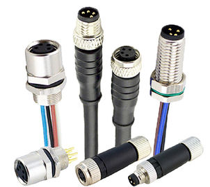 Male to Female straight ip67circular M12 8 pin plug electrical panel mount socket M12 cable connector