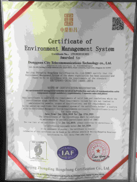 CHINA Dongguan RitianLink Technology Co., Ltd. certificaten
